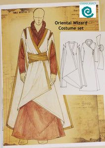MADE TO ORDER Oriental Wizard costume set in 3 piece, Mage costume set, Sorceress wardrobe , Pagan priest, Summoning robe, Lotr Elves