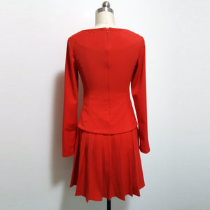 Duchess of Cambridge Pleated Kate Middleton Inspired Red Peplum Dress