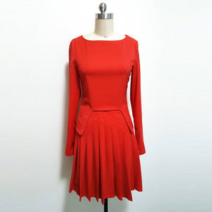Duchess of Cambridge Pleated Kate Middleton Inspired Red Peplum Dress