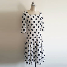 Load image into Gallery viewer, Wimbledon Duchess of Cambridge Black White Retro Polka Dot Dress