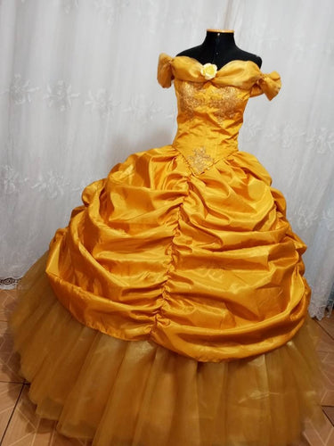 Princess Belle Ball gown golden Dress