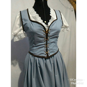 belle blue dress costume adults Belle Costume Beauty And The Beast Cosplay Belle Blue Maid Dress Costume