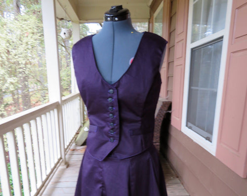 Adult Custom Made Purple Dress Suit Vest Inspired by Janet from the Good Place Cosplay Costume