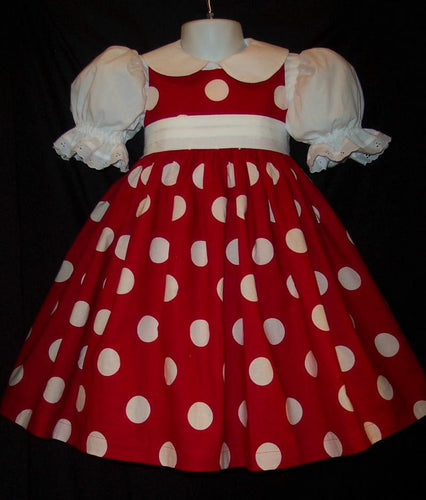 RED white DOT Jumper Dress Cosplay CUSTOM Size