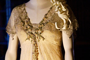 Titanic floral tea gown Delightful Valencienne Lace Belle Epoque Edwardian Dress