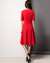 Load image into Gallery viewer, 50&#39;s vintage inspired Wimbleton Red Cayla Kate Middleton midi Swing dress