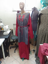 Load image into Gallery viewer, READY FOR SHIPPING Red Elegant woman costume set, Sorceress wardrobe , Pagan Priestess Costume, set 4 pieces