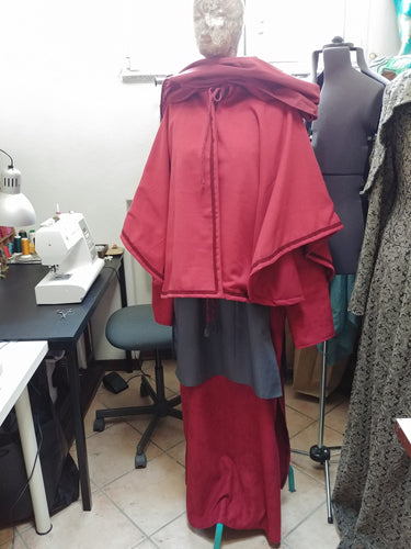 READY FOR SHIPPING Red Elegant woman costume set, Sorceress wardrobe , Pagan Priestess Costume, set 4 pieces