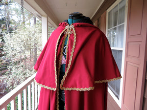 Custom Made Red and Gold Adult Cape with Caplet cosplay costume
