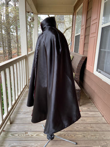 Reversible Satin Cosplay Cape or Cloak Black and Red