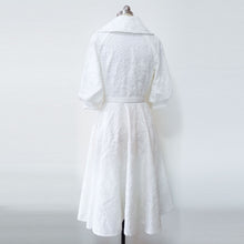 Load image into Gallery viewer, Princess Ann tea length gown Roman Holiday Final Scene Audrey Hepburn white organza dress