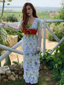 rose titanic green dress Titanic Rose DeWitt Bukater Costume Rose Lace Dress Romantic Tea Gown Regency Green Long Dress