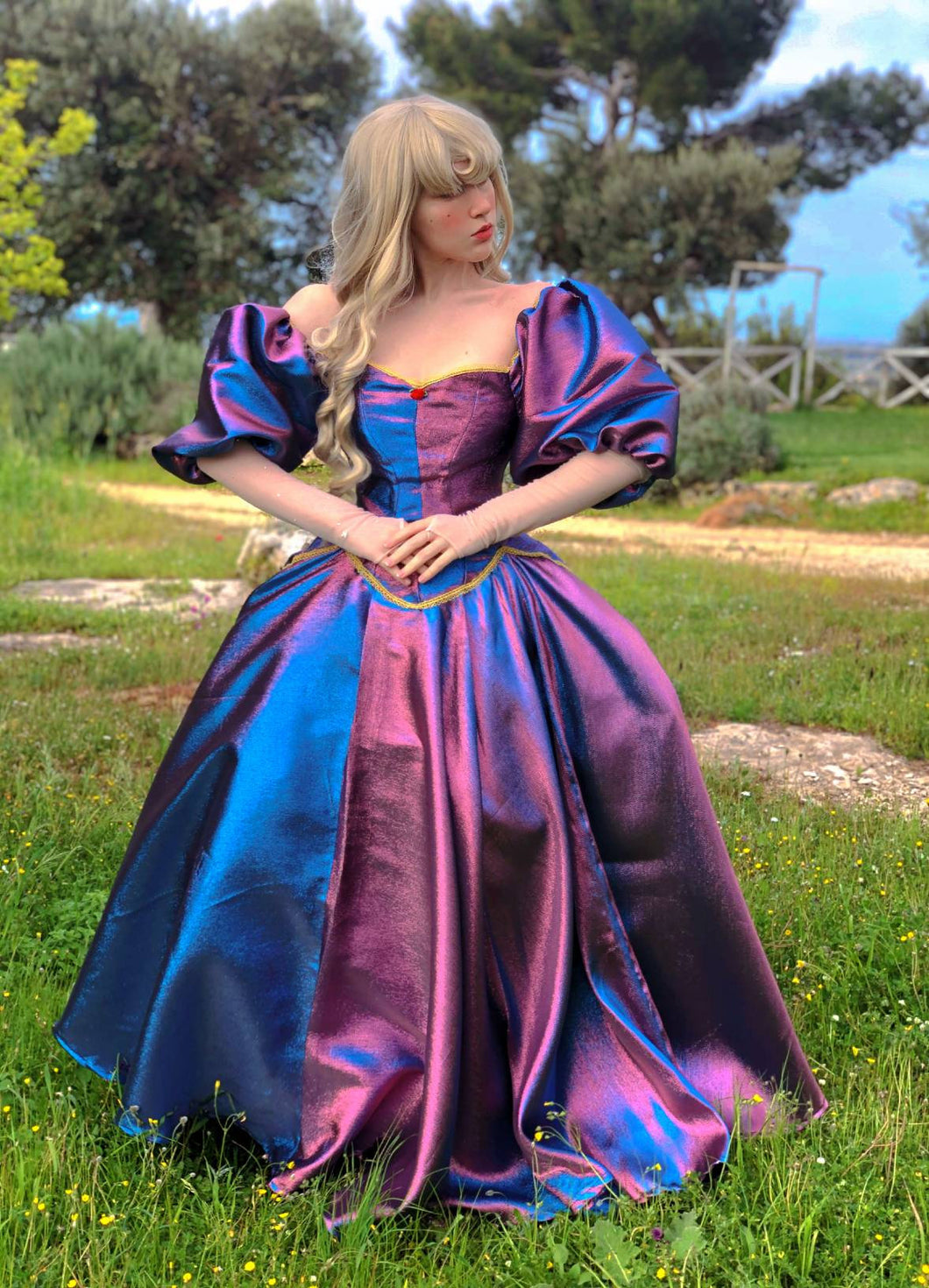 Cute Princess Romantic Neckline Elegant Pink Fairy Dress MJcostume Cute Princess Romantic Neckline Elegant Pink Fairy Dress MJcostume