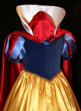 Load image into Gallery viewer, Costume Gown with Bow and Cape GIrls Custom Sz Exquisite SNOW WHITE