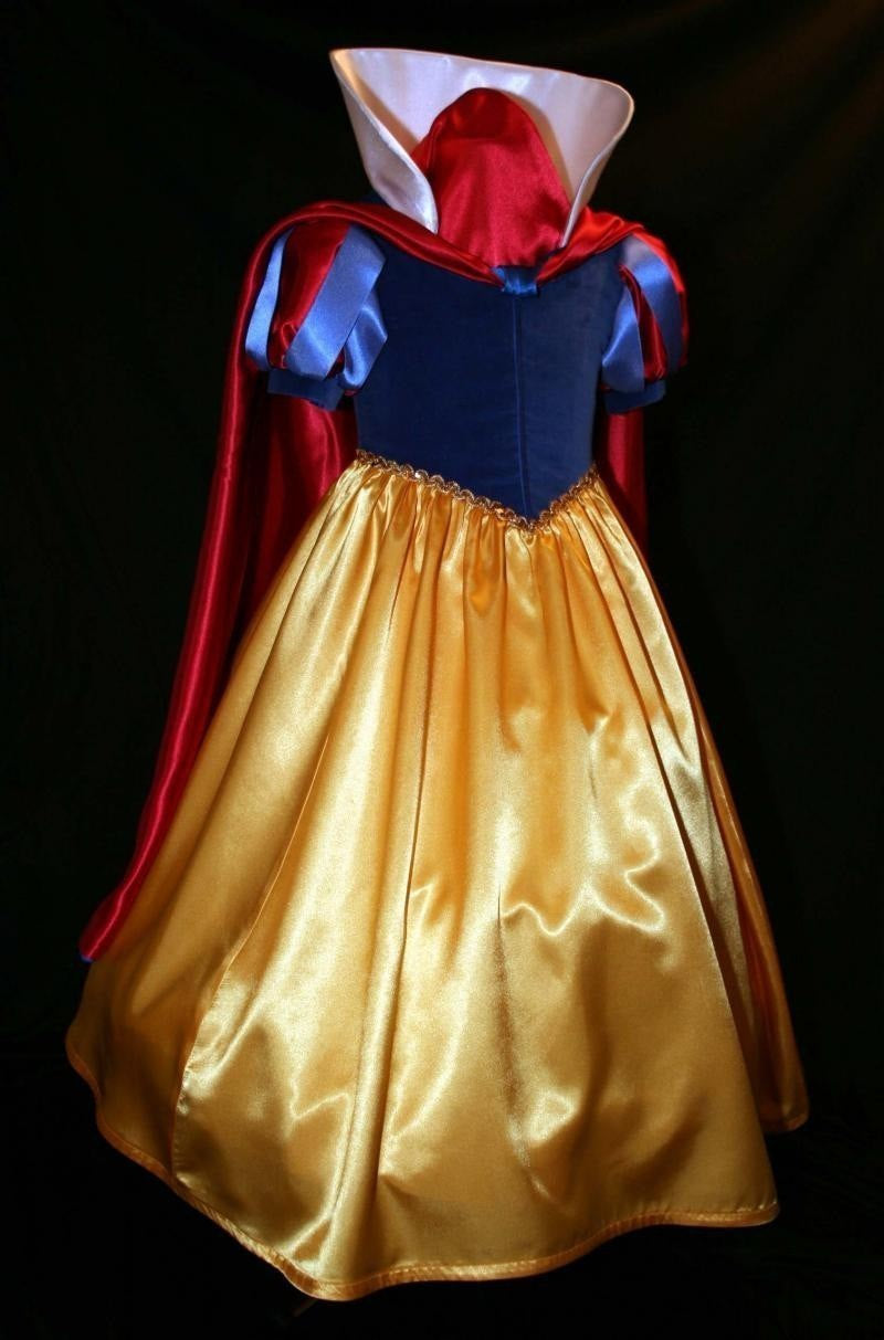 Costume Gown with Bow and Cape GIrls Custom Sz Exquisite SNOW WHITE