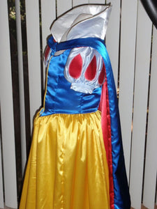 Snow White Princess Costume Once Upon A Time Dress Gown for Girls w/ Sleeve Options
