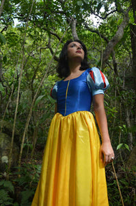 Snow White Princess Costume Once Upon A Time Dress Gown for Girls w/ Sleeve Options