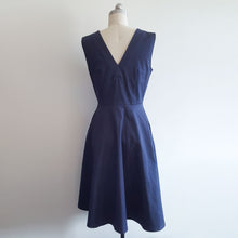 Load image into Gallery viewer, Sleeveless jean dress denim button down Vintage 90s style Chambray shirtdress