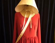 Load image into Gallery viewer, Handmaid&#39;s Tale Costume - Dress, bonnet, and bag. READY TO SHIP in small only, medium, and large only