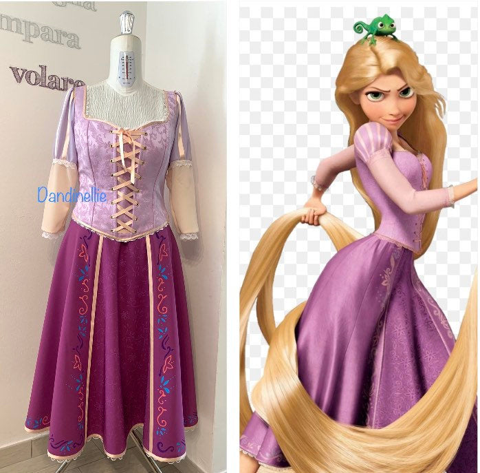 Rapunzel Tangled dress Cosplay Costume