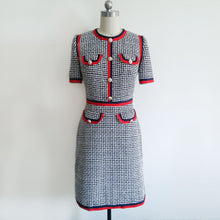 Load image into Gallery viewer, Duchess of Cambridge Tweed houndstooth Kate Middleton Mod check dress