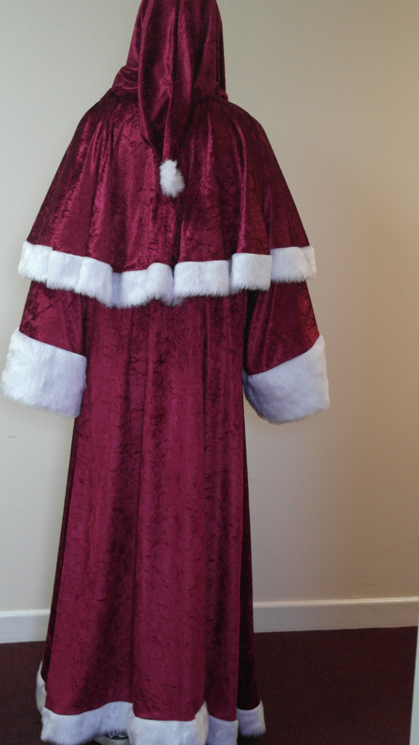 Velvet St Nicholas Father Christmas Victorian Santa Xmas Robe PULLOVER