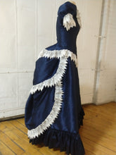 Load image into Gallery viewer, Victorian cage bustle with attached petticoat and back ruffles