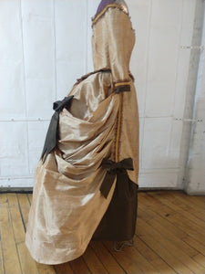 Victorian cage bustle with attached petticoat and back ruffles
