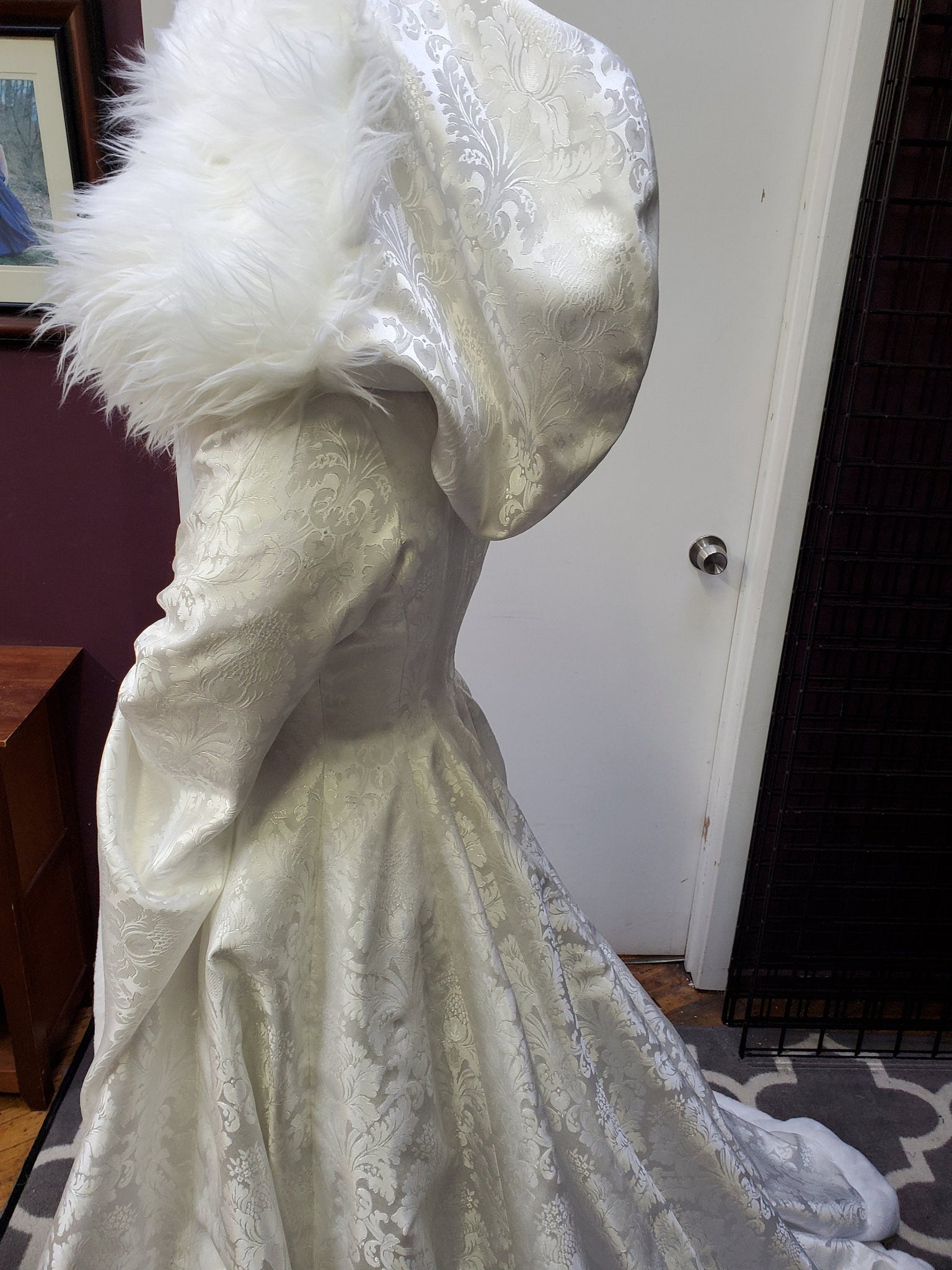 lace viking wedding dress Viking-Inspired Winter Wedding Photoshoot