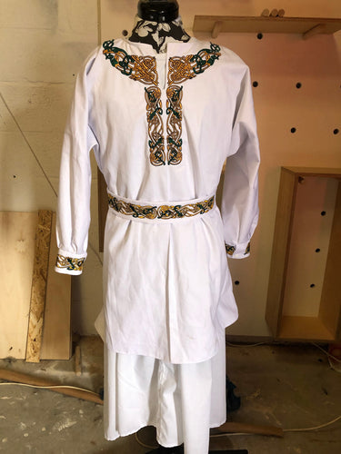 Viking dress with detailed embroidery