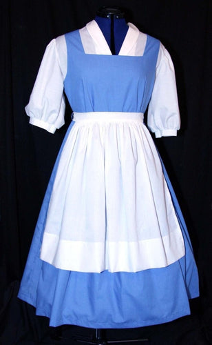 Blue ADULT Dress Cosplay Costume Size w/Bow MOM2RTK Cosplay BELLE Provincial Village Costume