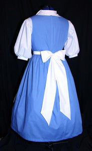Blue ADULT Dress Cosplay Costume Size w/Bow MOM2RTK Cosplay BELLE Provincial Village Costume