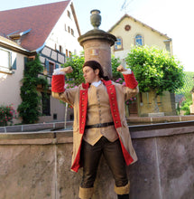 Load image into Gallery viewer, Adult Live Action Inspired Village Gaston Red Brown Coat and Vest from Beauty and the Beast 2017 Costume Cosplay