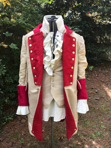 Adult Live Action Inspired Village Gaston Red Brown Coat and Vest from Beauty and the Beast 2017 Costume Cosplay