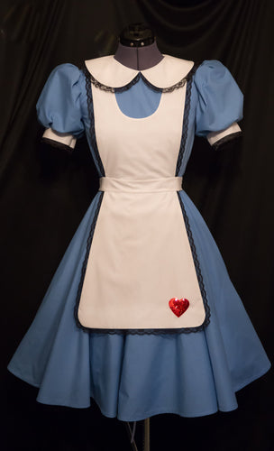 Adult Sz ALICE Dress Cosplay Costume BLACK Lace Sz ALICE In WONDERLAND Deluxe