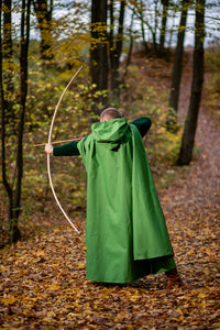 Waterproof Waxed Cotton Ranger Cloak Medieval Viking LARP Cape Wind Rain Resistant