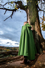 Load image into Gallery viewer, Waterproof Waxed Cotton Ranger Cloak Medieval Viking LARP Cape Wind Rain Resistant