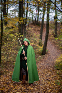Waterproof Waxed Cotton Ranger Cloak Medieval Viking LARP Cape Wind Rain Resistant