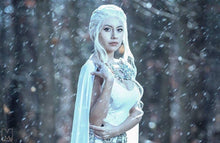 Load image into Gallery viewer, Cosplay Costume Game of Thrones White Daenerys Dragon Dress With Cape