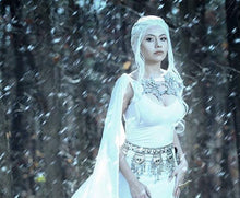 Load image into Gallery viewer, Cosplay Costume Game of Thrones White Daenerys Dragon Dress With Cape