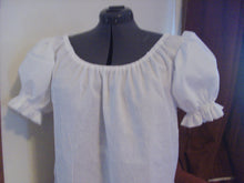 Load image into Gallery viewer, White Peasant Blouse with short puffed sleeves