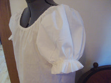 Load image into Gallery viewer, White Peasant Blouse with short puffed sleeves