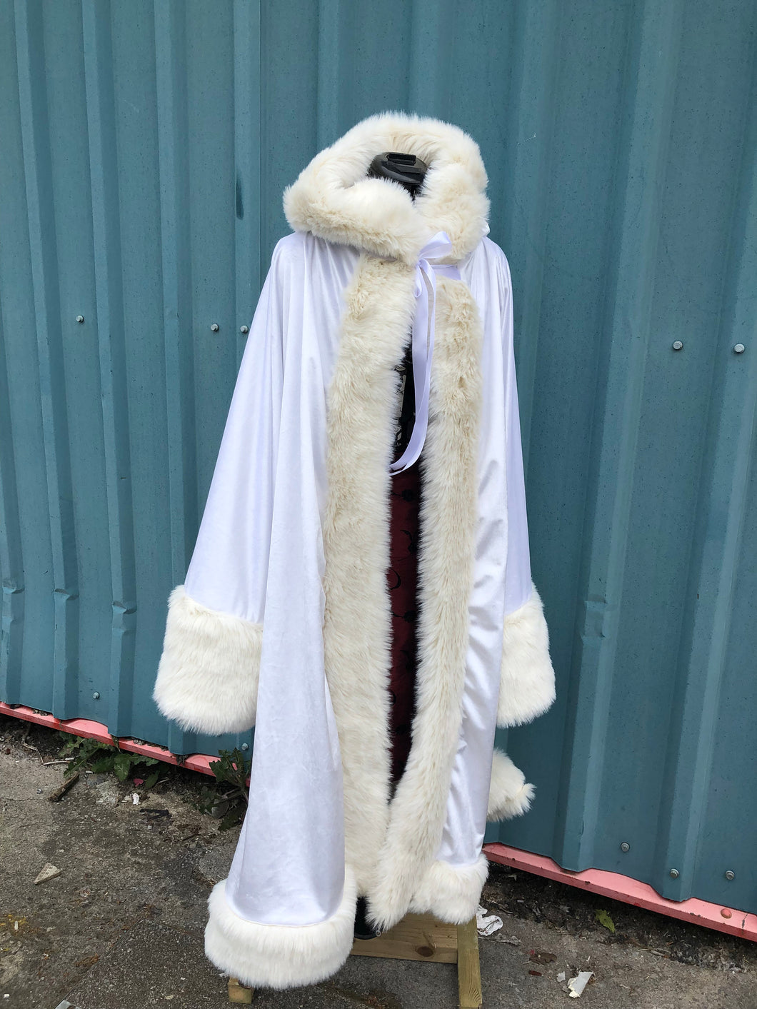 White plush velvet Santa robe