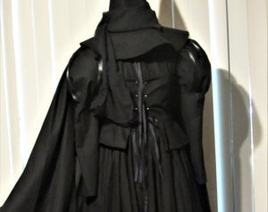 Wicked Witch Costume Dress Belt Cape Hat for Girls