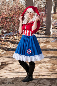 High Waisted Skirt Avenger SuperheroLolita Jumper Halloween Costume