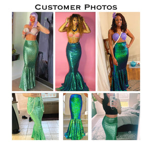 Women mermaid costume tail sequin skirt