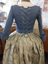 Load image into Gallery viewer, 18th century button front bodice with contrasting skirt