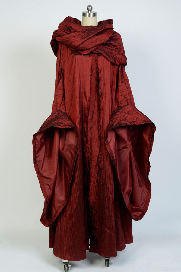 red sorceress dress Hooded Renaissance Sorceress Gown - Rose and Red