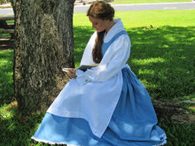Load image into Gallery viewer, 3 Pc Belle Provincial Beauty and the Beast Cosplay Princess Costume Blue Dress for Teens Adults