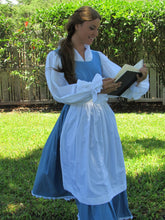 Load image into Gallery viewer, 3 Pc Belle Provincial Beauty and the Beast Cosplay Princess Costume Blue Dress for Teens Adults